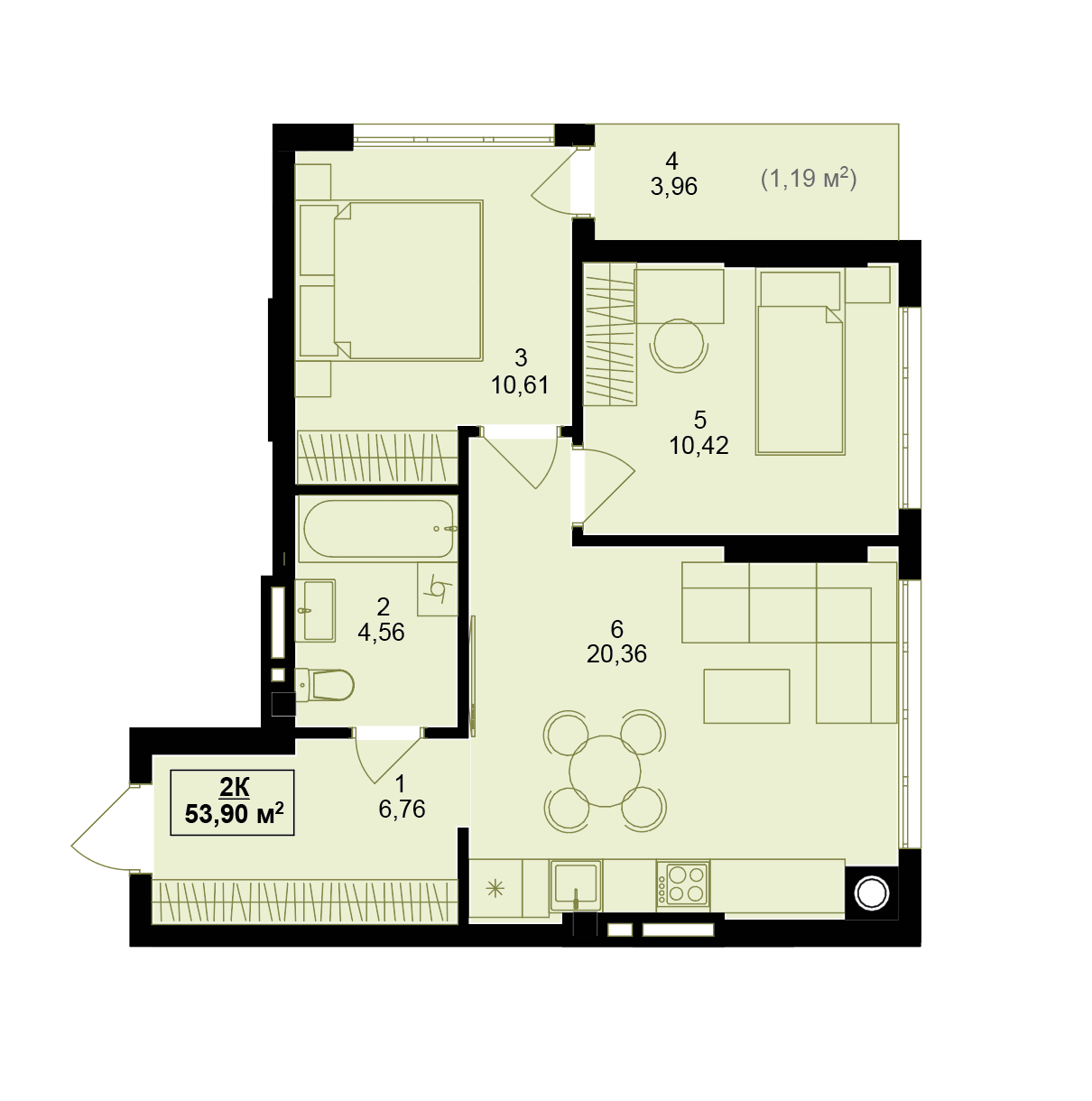 Планування 2кімнатної квартири