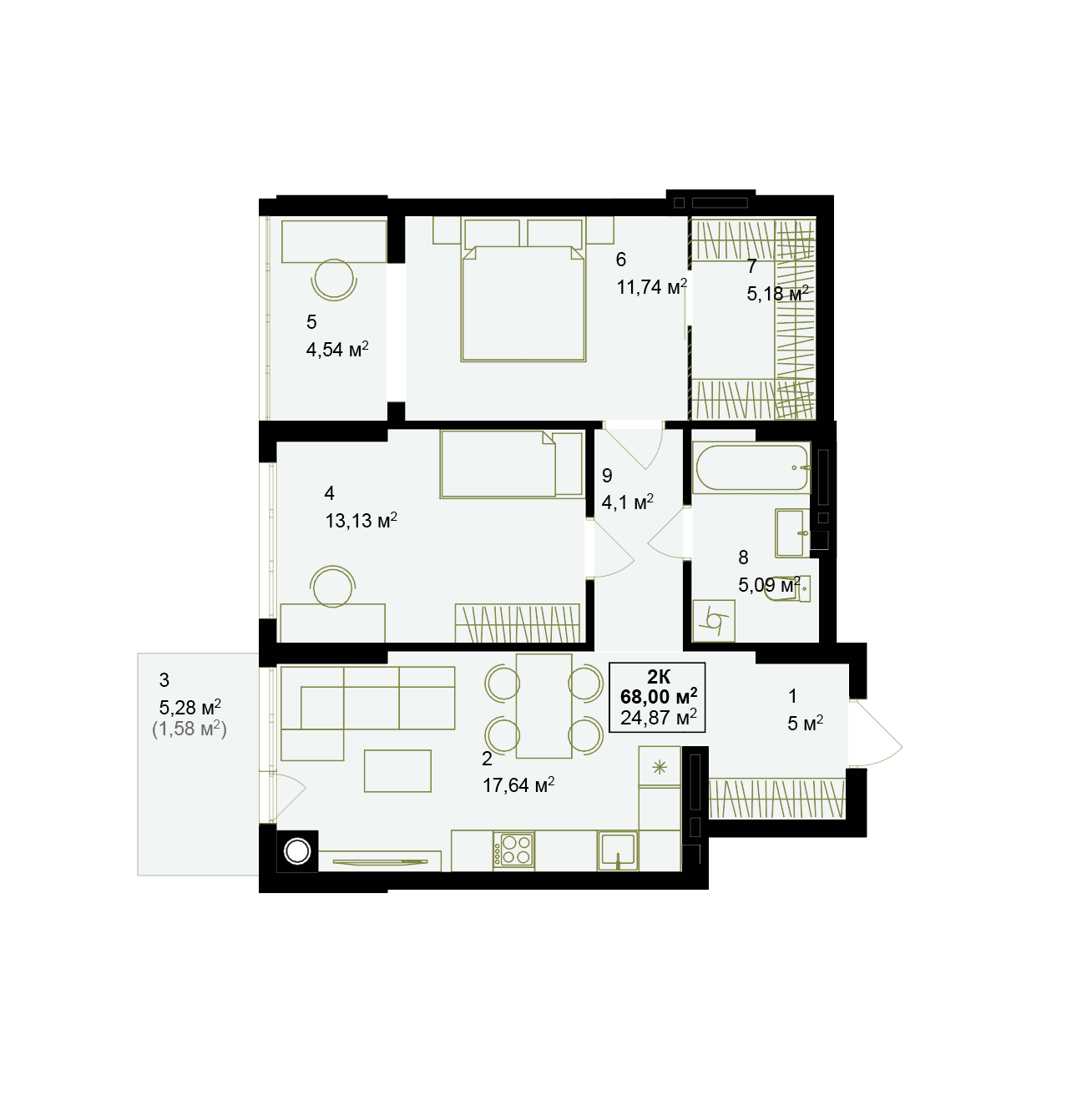 Планування 2кімнатної квартири